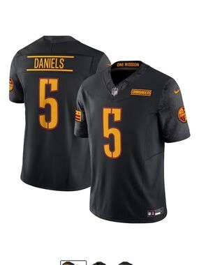 Nike Black & Gold Commanders #5 Daniels Jersey
